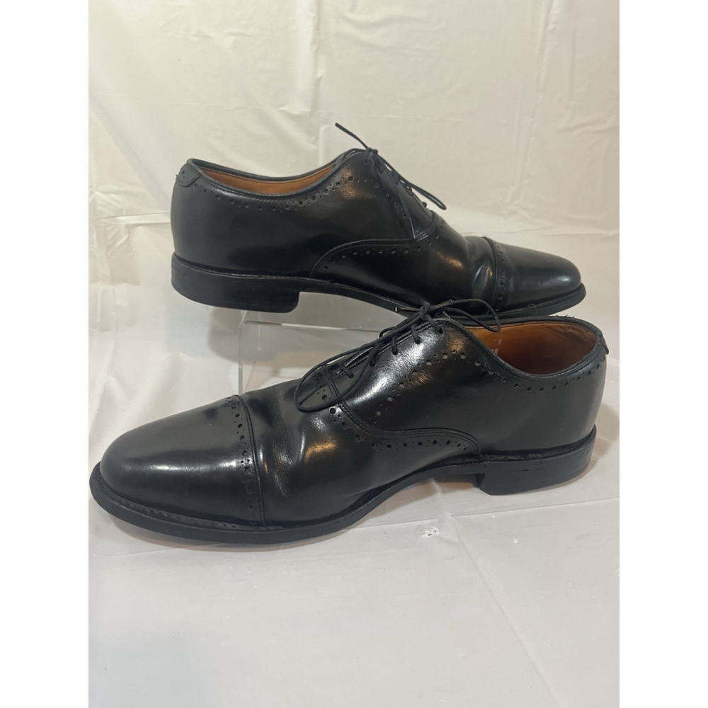 Allen Edmonds 9.5 B Mens Dress Shoes Hale Black Leather Brocade Oxfords ($425) - Picture 10 of 15